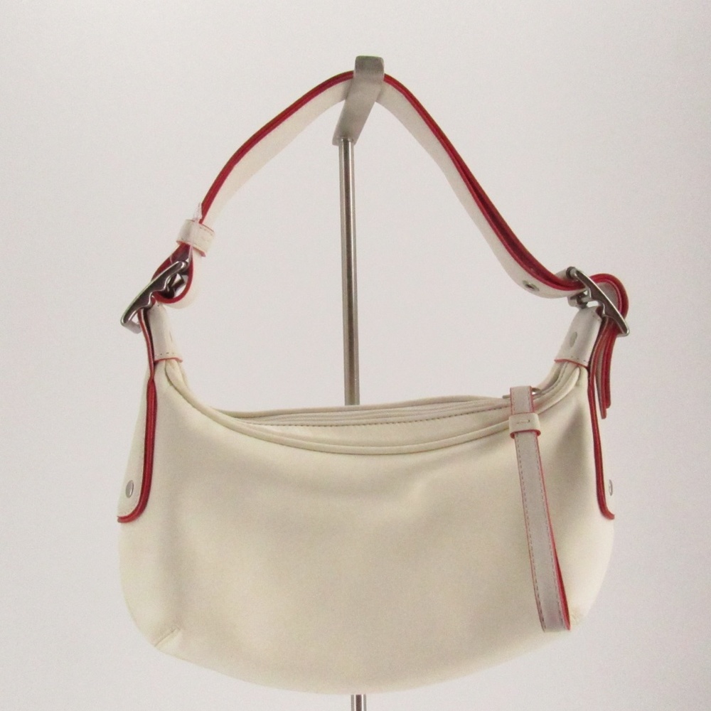 Coach SOHO Off-White Nylon Hobo Bag with Red Leather Trim 6671